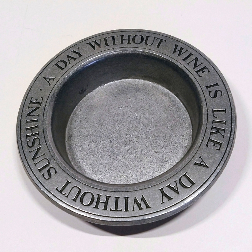 Wilton Armetale Pewter Wine Bottle Coaster or Holder " A Dinner Without Wine...